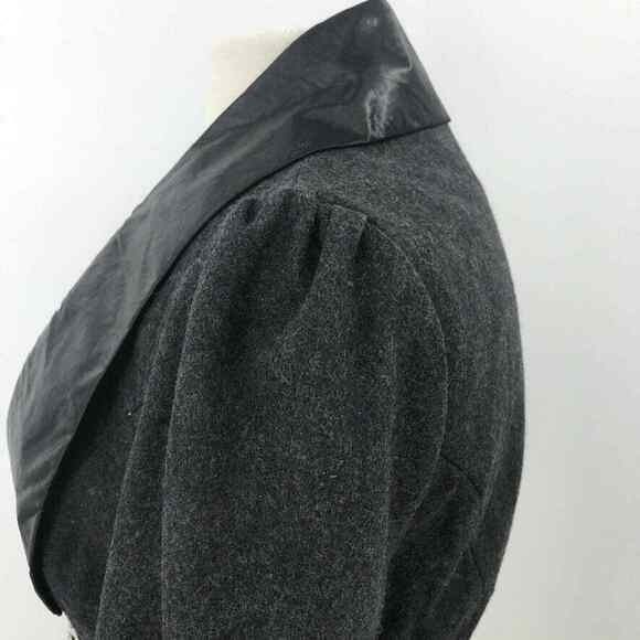 BKE Blazer Jacket Womens Medium Black Wool Blend Tuxedo Embellished Ladies - Picture 9 of 11